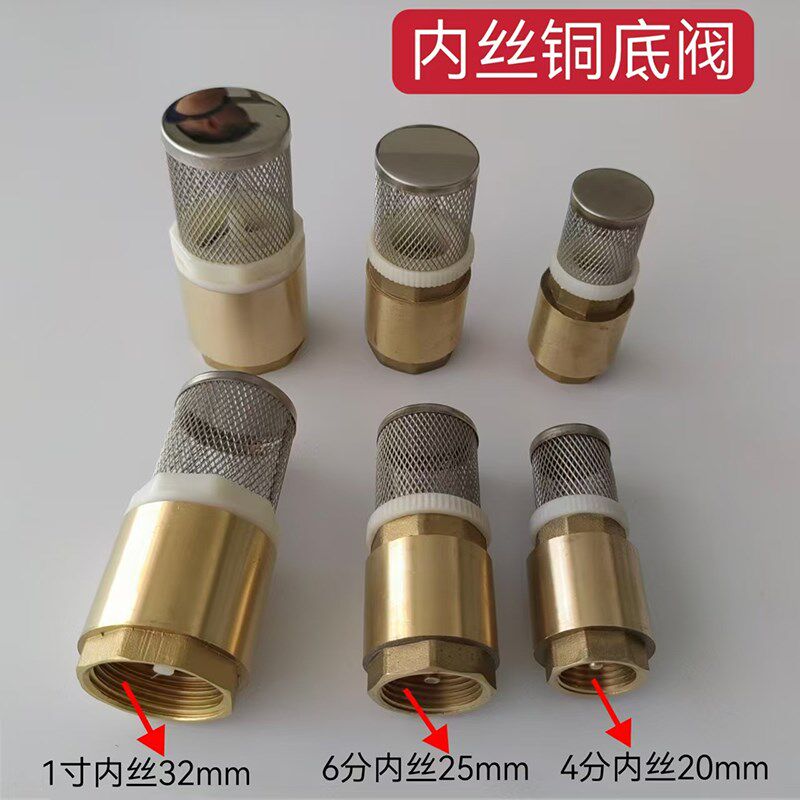 6分4分1寸插管止回阀油泵单向阀过滤网柴油污水过滤底阀止水阀
