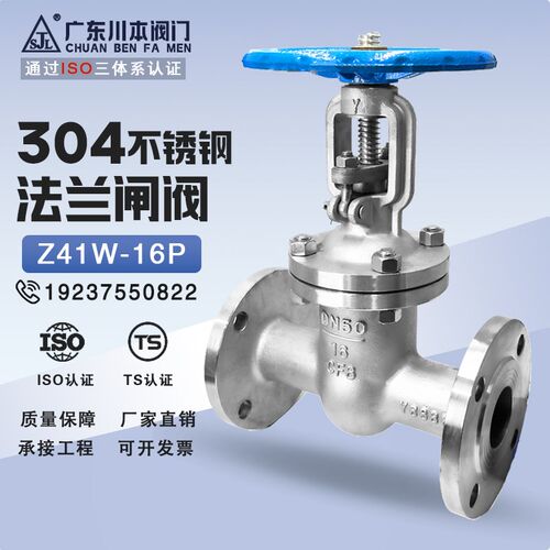 304不锈钢法兰闸阀手动切断阀耐高温耐腐蚀四氟密封Z41W-16PDN25
