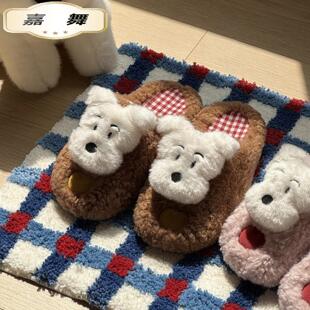 高品质棉拖鞋卡通冬天居家防滑加绒毛毛拖鞋可外穿保暖加厚棉拖女