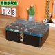 复古马口铁盒子带锁钥匙桌面收纳盒化妆品证件储物家用首饰空盒子