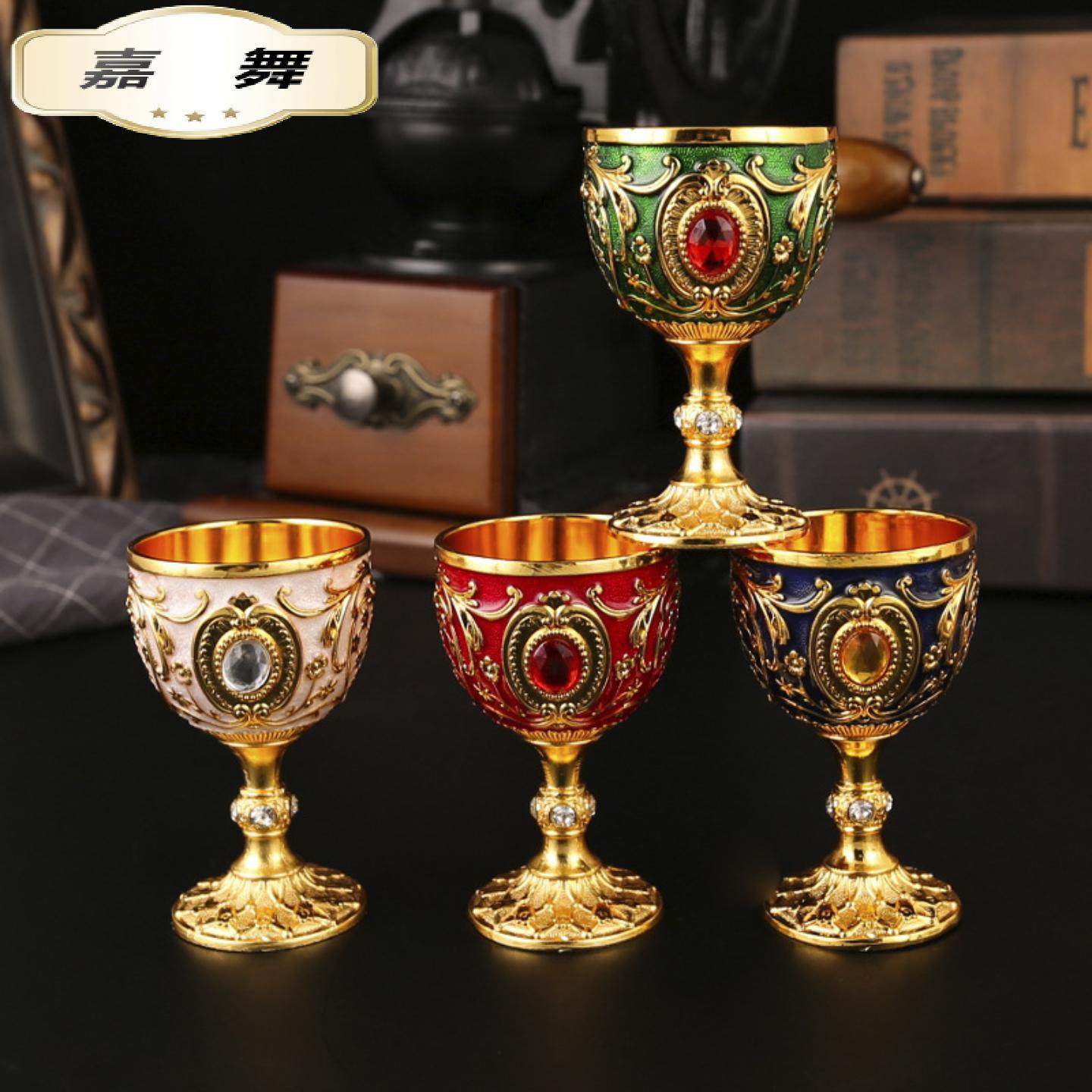 欧式高档金属小酒盅一口杯毫升白酒杯创意家用复古玻璃白酒酒杯,餐饮具,白酒杯,淘宝优惠券,粉丝福利购,淘宝优惠卷