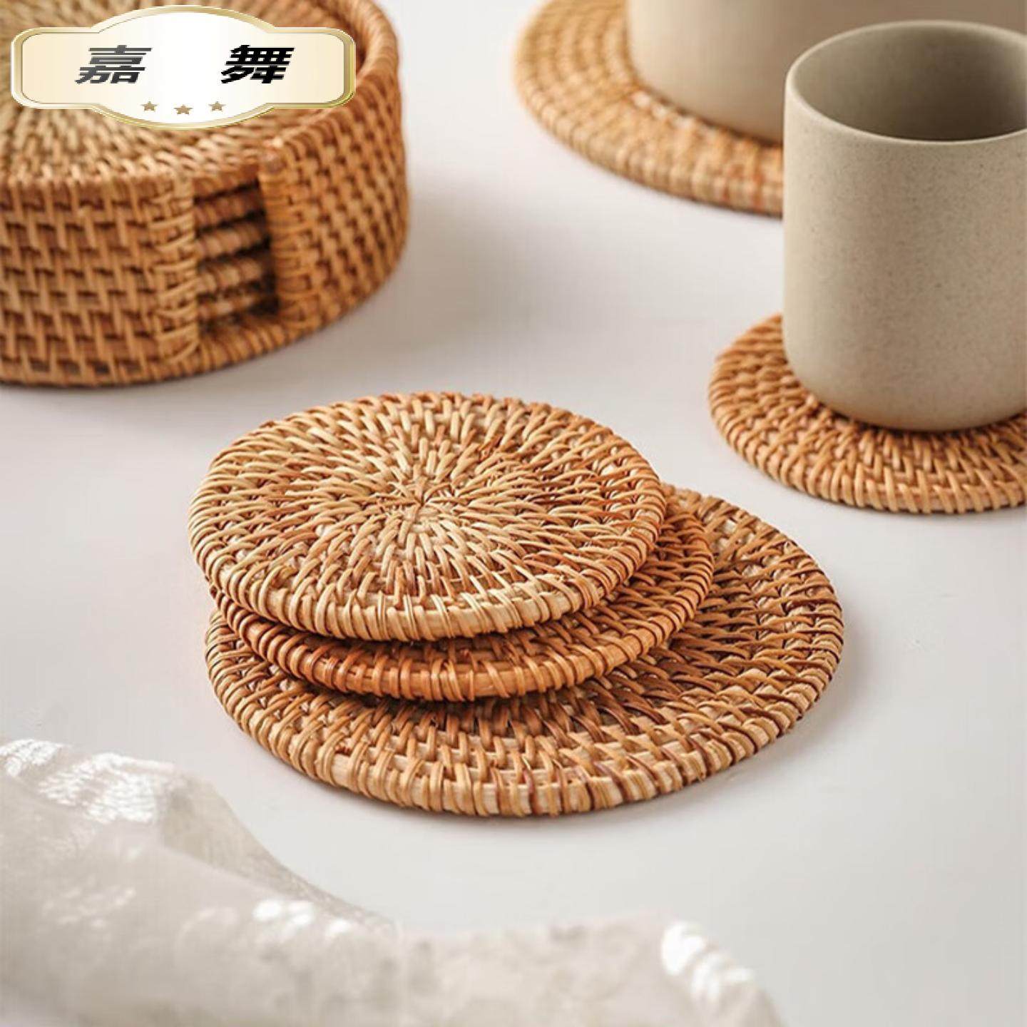 藤编杯垫隔热垫茶道茶托手工藤编织垫子餐桌防烫垫碗垫锅垫,餐饮具,杯垫,淘宝优惠券,粉丝福利购,淘宝优惠卷