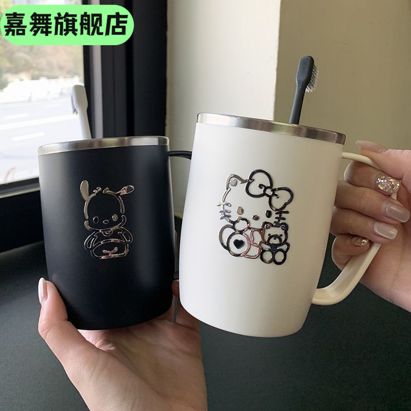 日式不锈钢洗漱口杯防霉刷牙水杯子带手柄一家三口简约可爱,节庆用品/礼品,文化创意杯子,淘宝优惠券,粉丝福利购,淘宝优惠卷