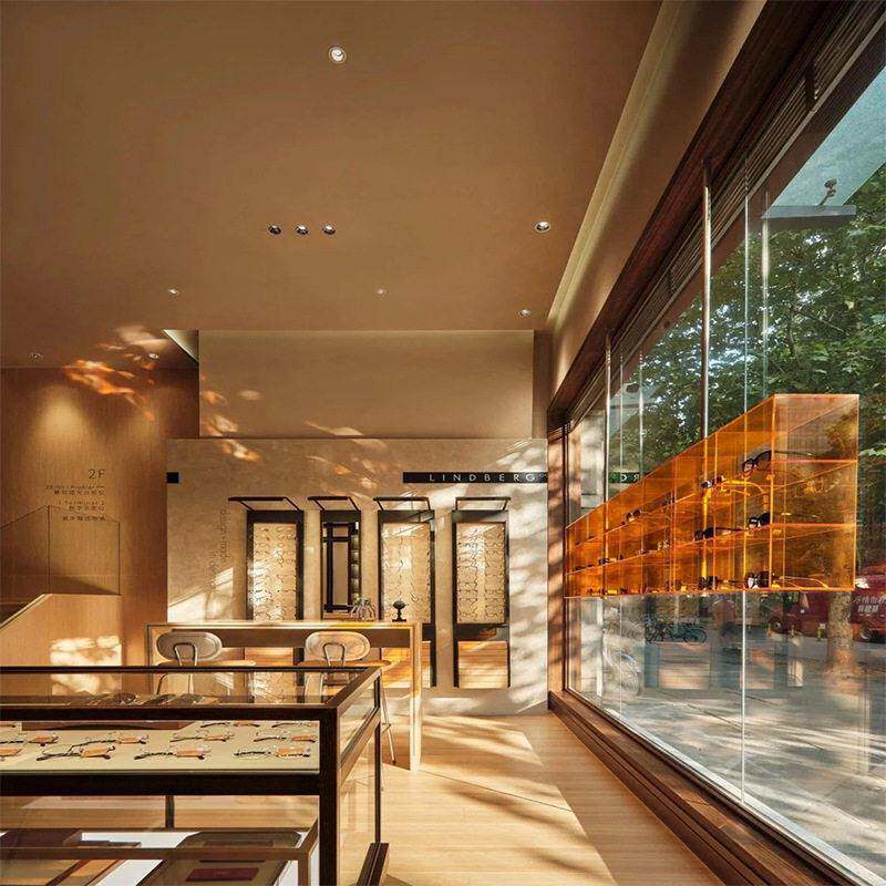 复古眼镜展示柜定制墨镜眼镜架子太阳镜展示架中岛台落地带灯展台