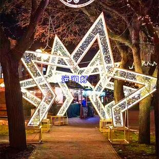 LED过街灯景观造型灯节日装饰灯街道跨街灯横街灯户外造型五角星