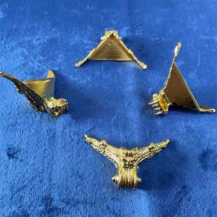 水晶烟缸金属包角 角花 三件套创意礼品底板支脚 大龙脚 笔筒护角