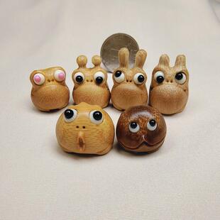 实心竹玉竹手把件竹雕金蟾高密度老玉竹文玩立体雕刻挂件吊坠