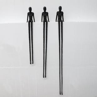 中式创意铸铁长腿人物摆件样板间售楼部酒店客厅家居桌面软装饰品