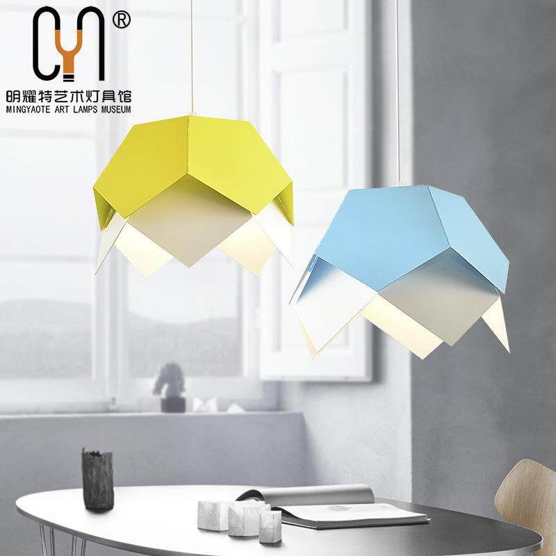 北欧简约彩色马卡龙铁艺吊灯时尚餐厅服装店休闲咖啡厅几何吊灯,家装灯饰光源,智能吊灯,淘宝优惠券,粉丝福利购,淘宝优惠卷