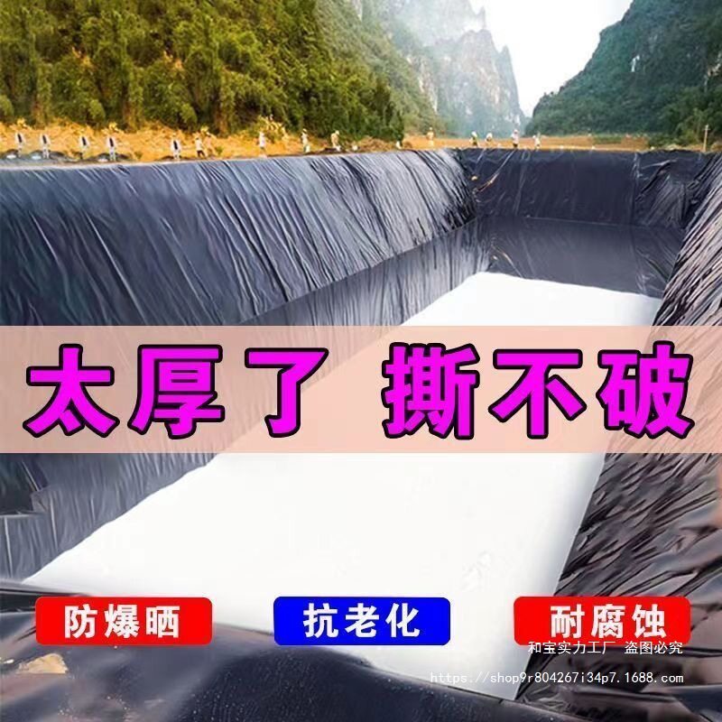 鱼塘防渗膜蓄水池土工膜鱼池专用加厚防水布黑色薄膜水池膜防水布