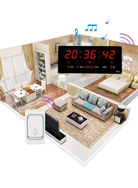 25新款带门铃万年历电子挂钟客厅公共场所办公室LED座钟厂家