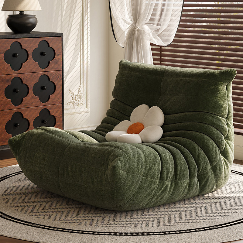 雪尼尔绒毛毛虫沙发TOGO原版客厅懒人奶油可躺可睡休闲阳台单人椅