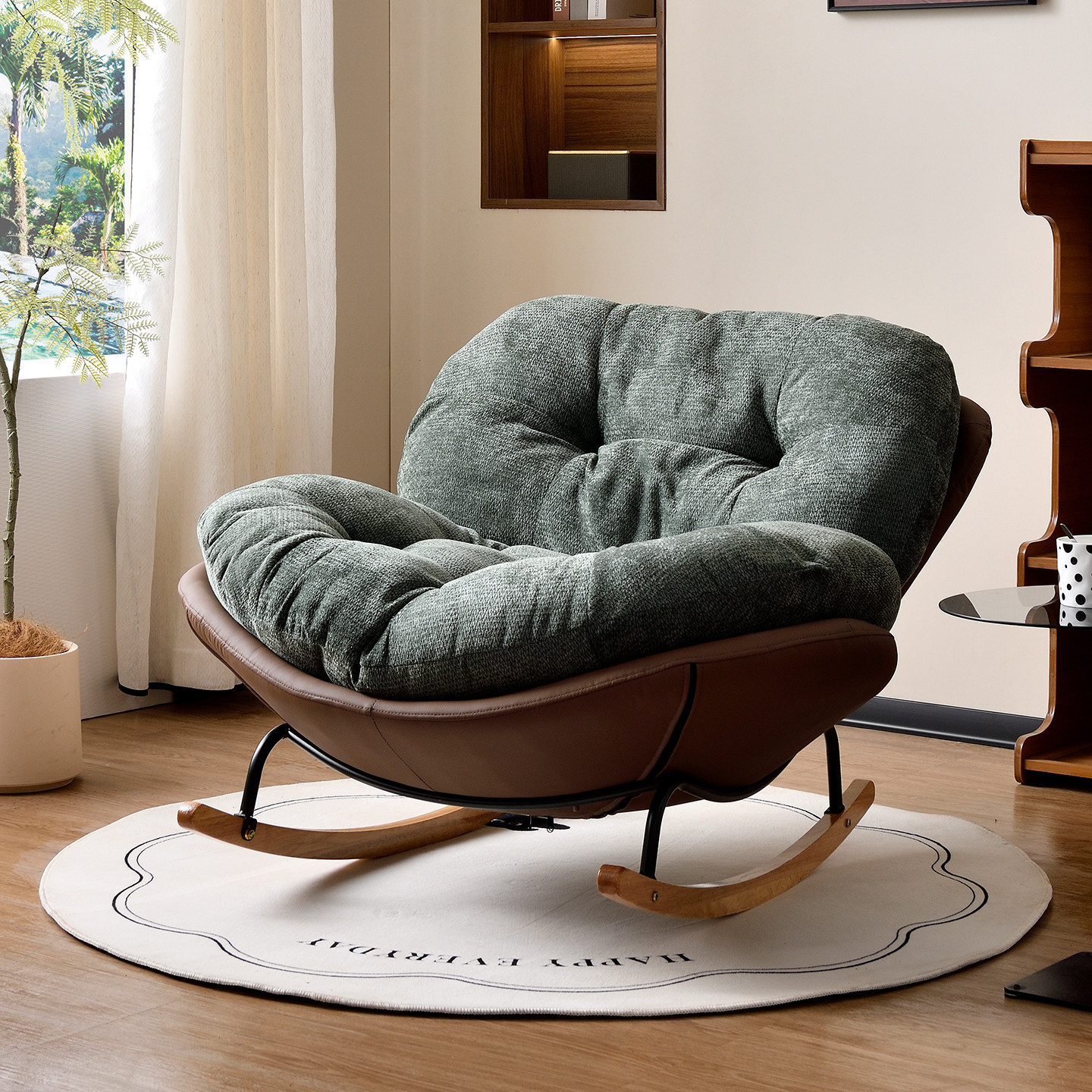 蛋壳摇摇椅躺椅懒人沙发椅成人可睡觉阳台家用休闲椅单人客厅椅子