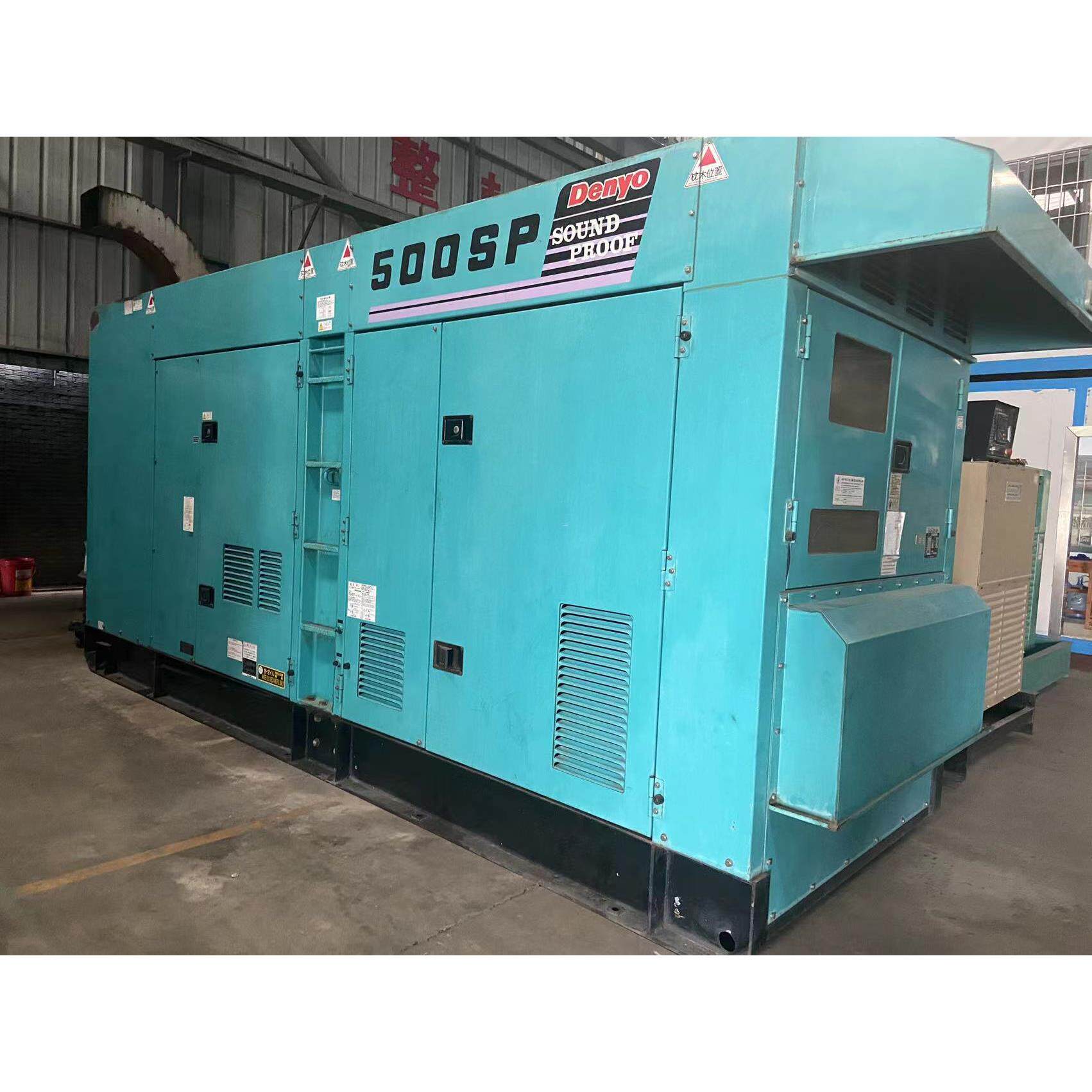400kw日本电友denyo二手柴油发电机组6D140发动机静音箱底噪音