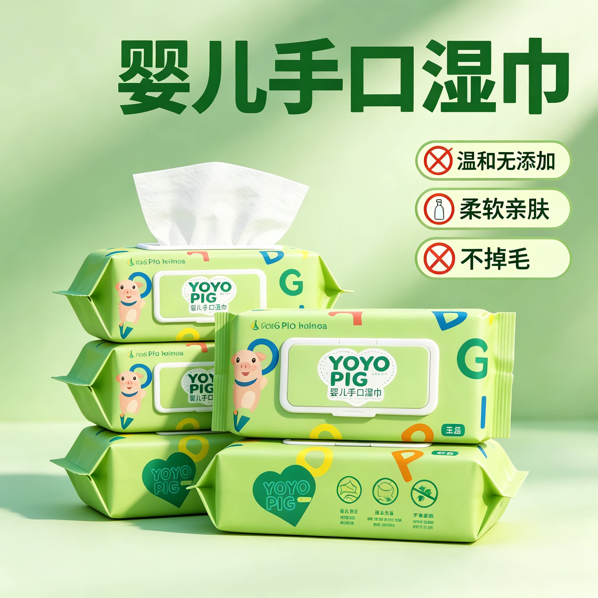 88vip2元好物手口专用锁水保湿50片家庭无添加无刺激加厚婴儿湿巾