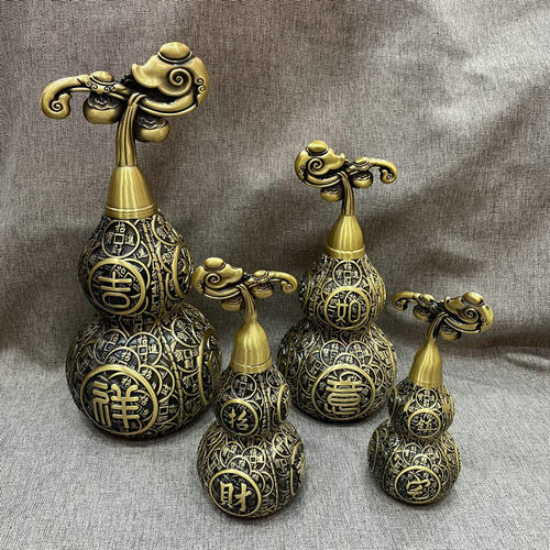 大量供应吉祥如意祥云铜葫芦摆件装饰品工艺品现货