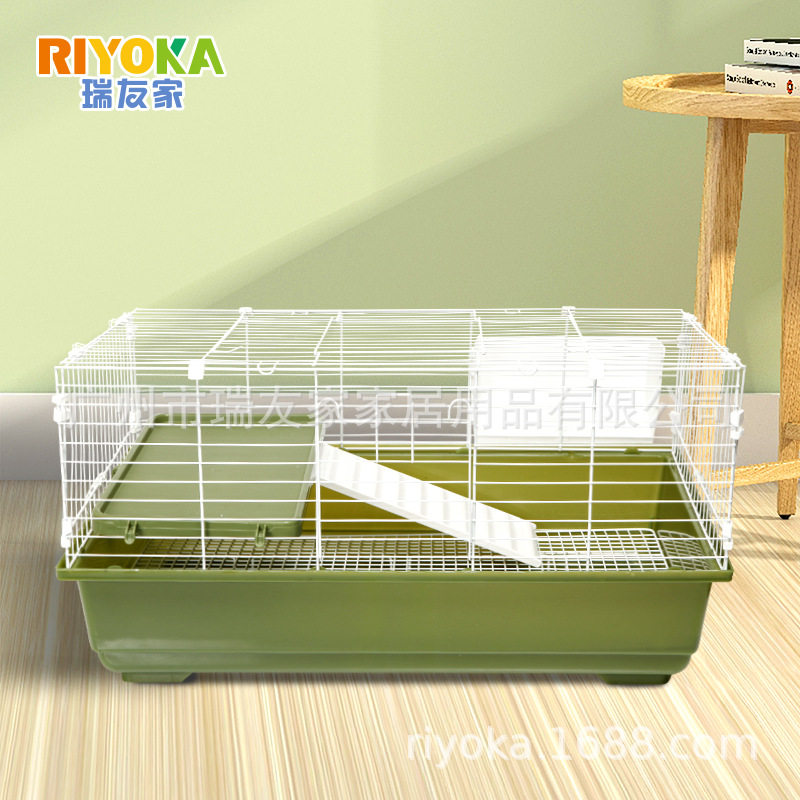 瑞友家大号兔笼荷兰猪豚鼠宠物窝养殖笼家用防喷尿别墅80cm带底网