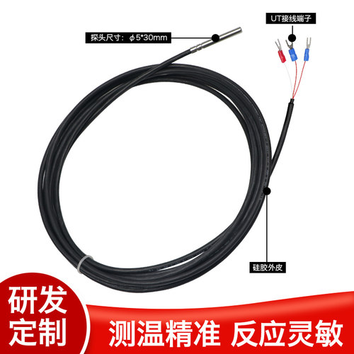 超低温PT100液氮测量温度传感器铂热电阻探头热电阻 -200PT1000