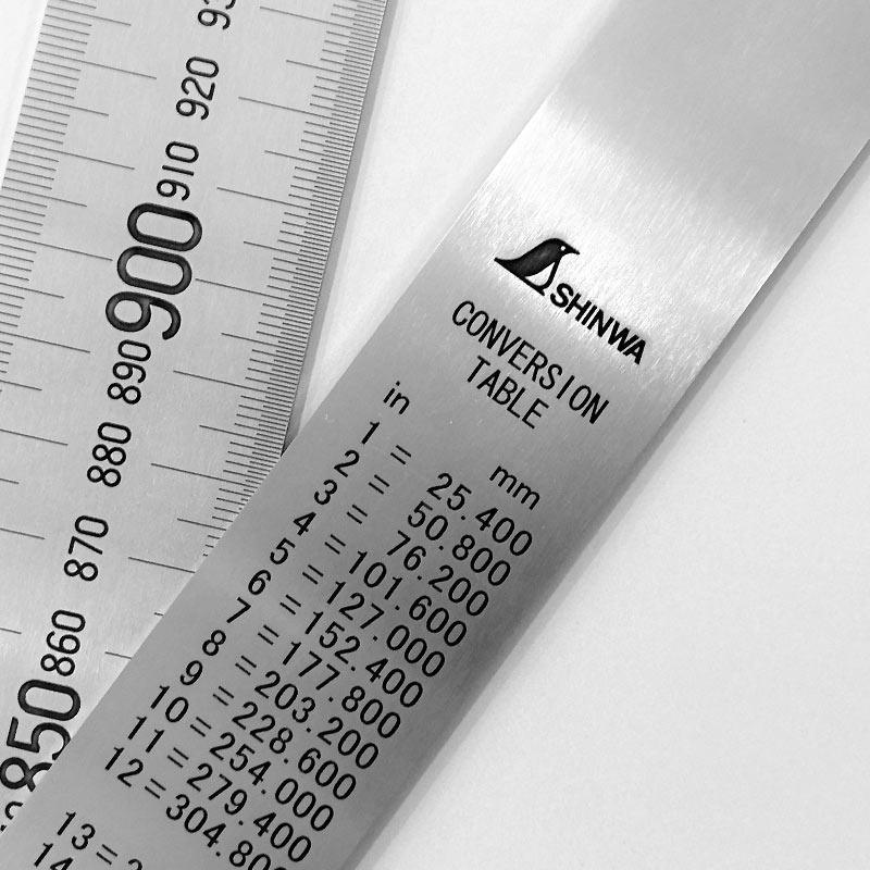 日本亲和企鹅钢直尺不锈钢尺子加厚刻度钢板15 30 60 100cm 21673