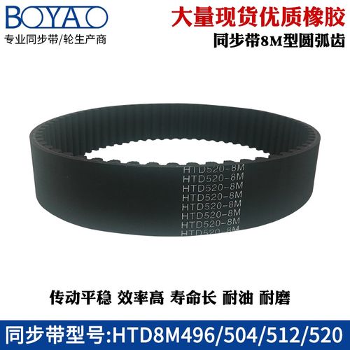 橡胶同步带HTD8M496 504 512 520齿距=8mm圆弧齿工业传动带齿形带