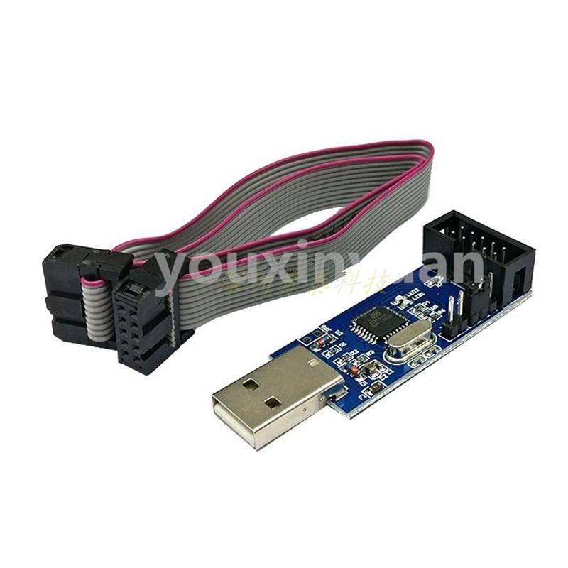 51 AVR 编程器 ISP USBASP下载器 USBISP 下载线带自恢复过流保护