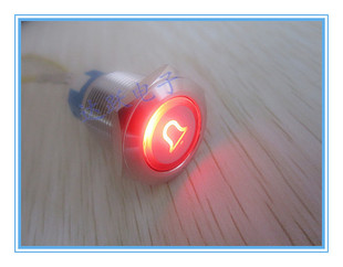 19mm不锈钢复位按钮开关/带门铃图案和天使眼LED/12V/正品