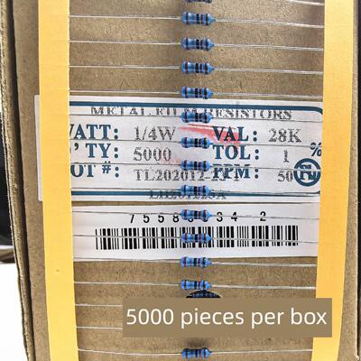 MF金属膜电阻1/4W 4.7K/5.1K/6.2K/6.8K/7.5K/8.2K/9.1K/10K/12K