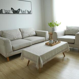 纯色棉麻防滑防尘组合沙发巾扶手巾纯棉靠头盖巾沙发垫现代简约