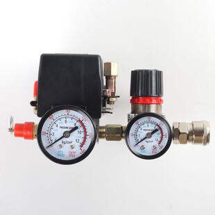 空压机配件大全卧式开关总成带调压阀带表出气接头自动压力开关阀
