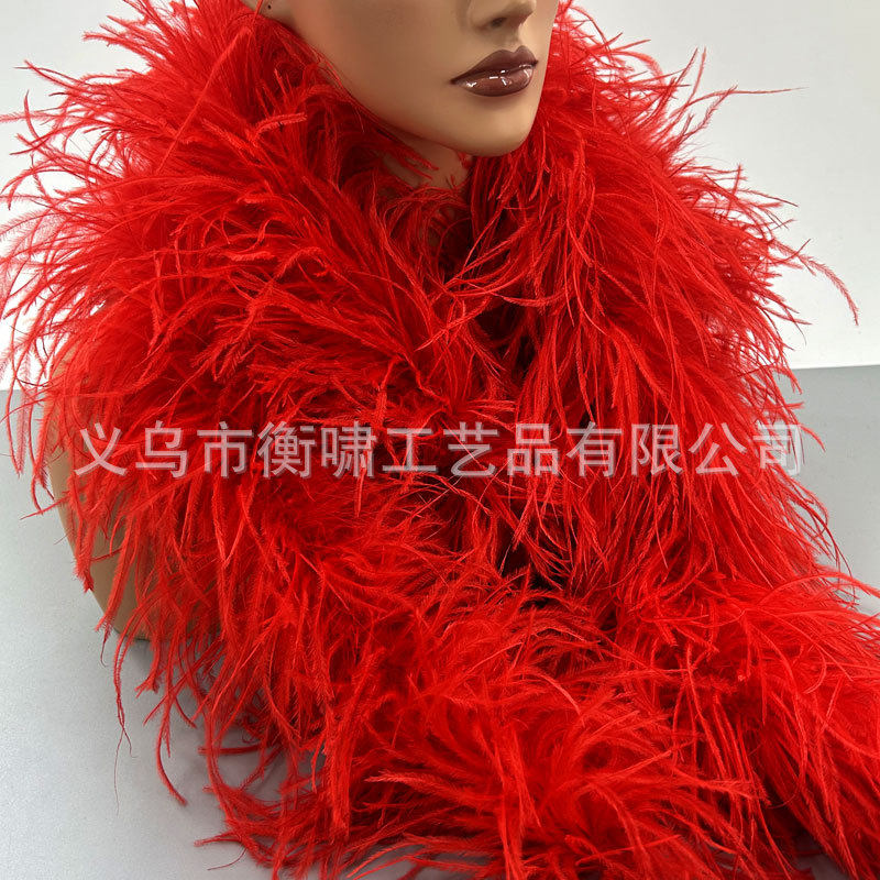 厂家直销彩色加密加粗鸵鸟毛条演出舞蹈服diy时装秀服装辅料羽毛