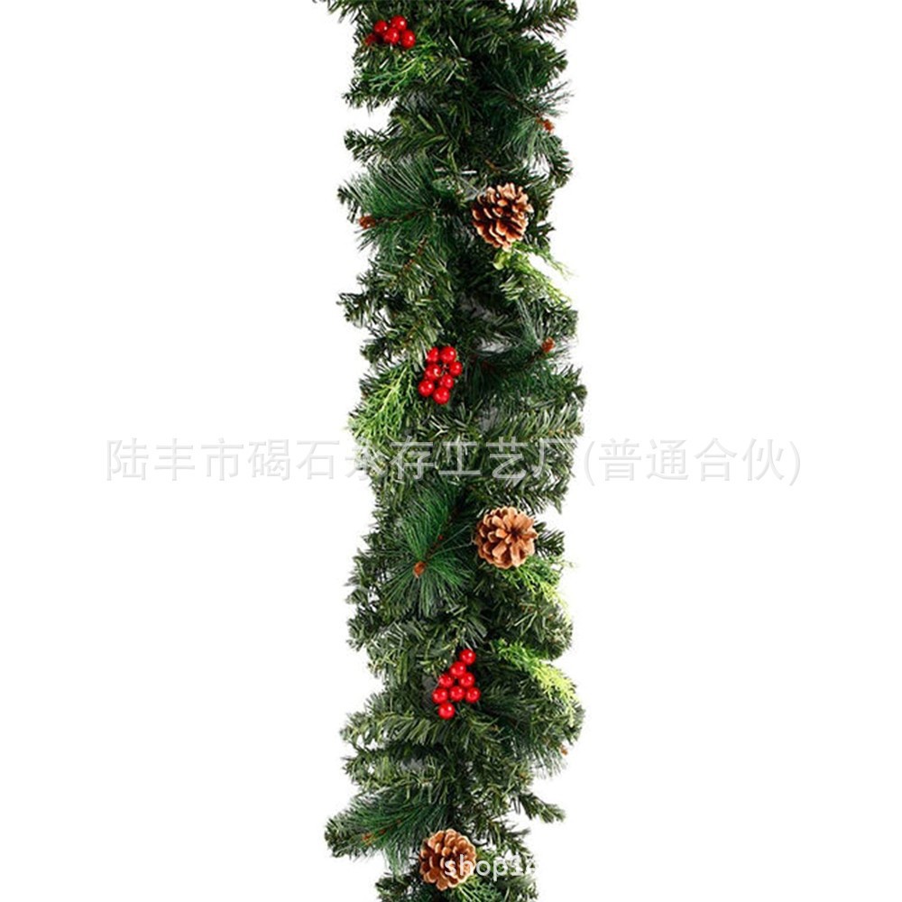 180cm/2.7米加密圣诞红果藤条 红色圣诞装饰藤条 门藤门饰