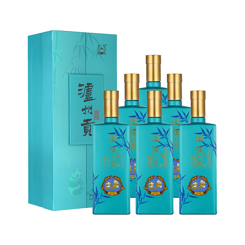 泸州老窖熊猫酒 泸州贡翡绿 52度纯粮宴请礼品 52度 500mL 6瓶