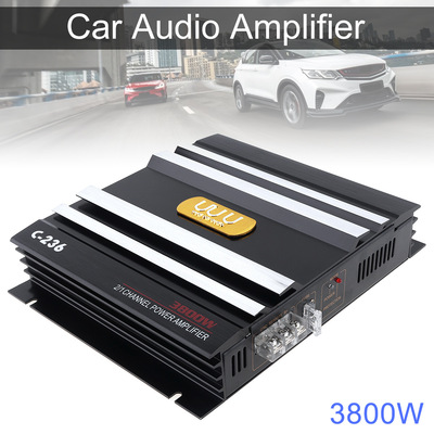 工厂直销C-236大功率3800W车载功放两声道2路汽车功放推低音