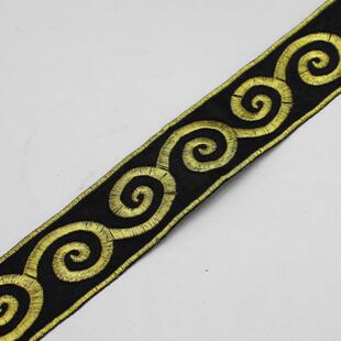 diy头饰饰品黑色花边祥云贴 古装汉服辅料 民族服装花边织带