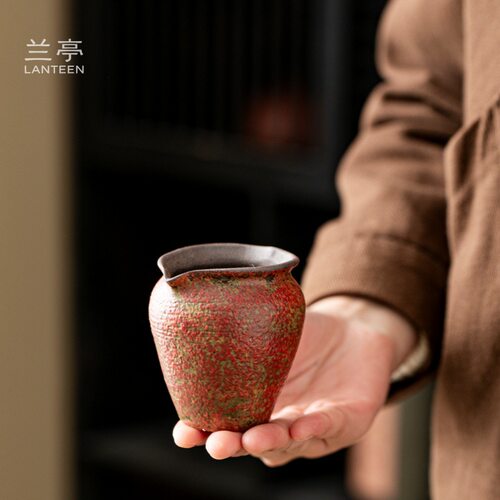 手工粗陶满山红复古公道杯陶瓷公杯匀茶杯家用功夫茶具配件分茶器