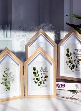 创意组台181-182合相框摆56寸寸照片双折三北折叠照相馆相架文艺