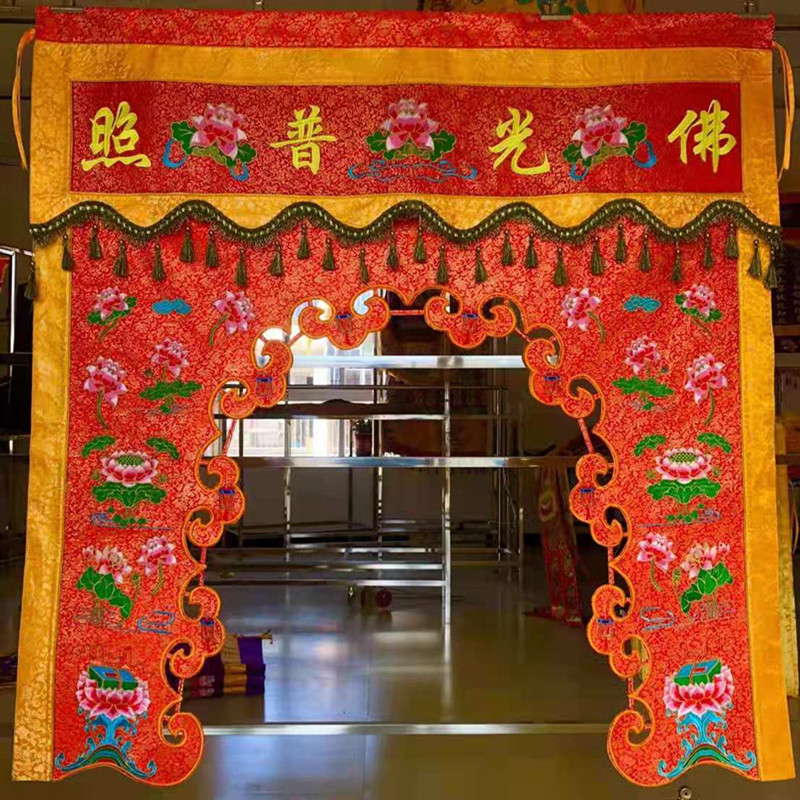 F帐龙门神帐F门F缦幡门花门龙帐欢门装饰提花高档绣品双龙