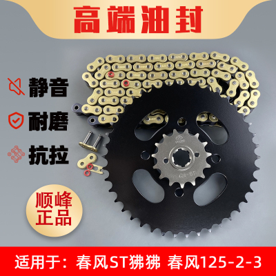 适用春风ST狒狒CF125-2-3改装提力提速大小齿轮牙盘链盘链条套装