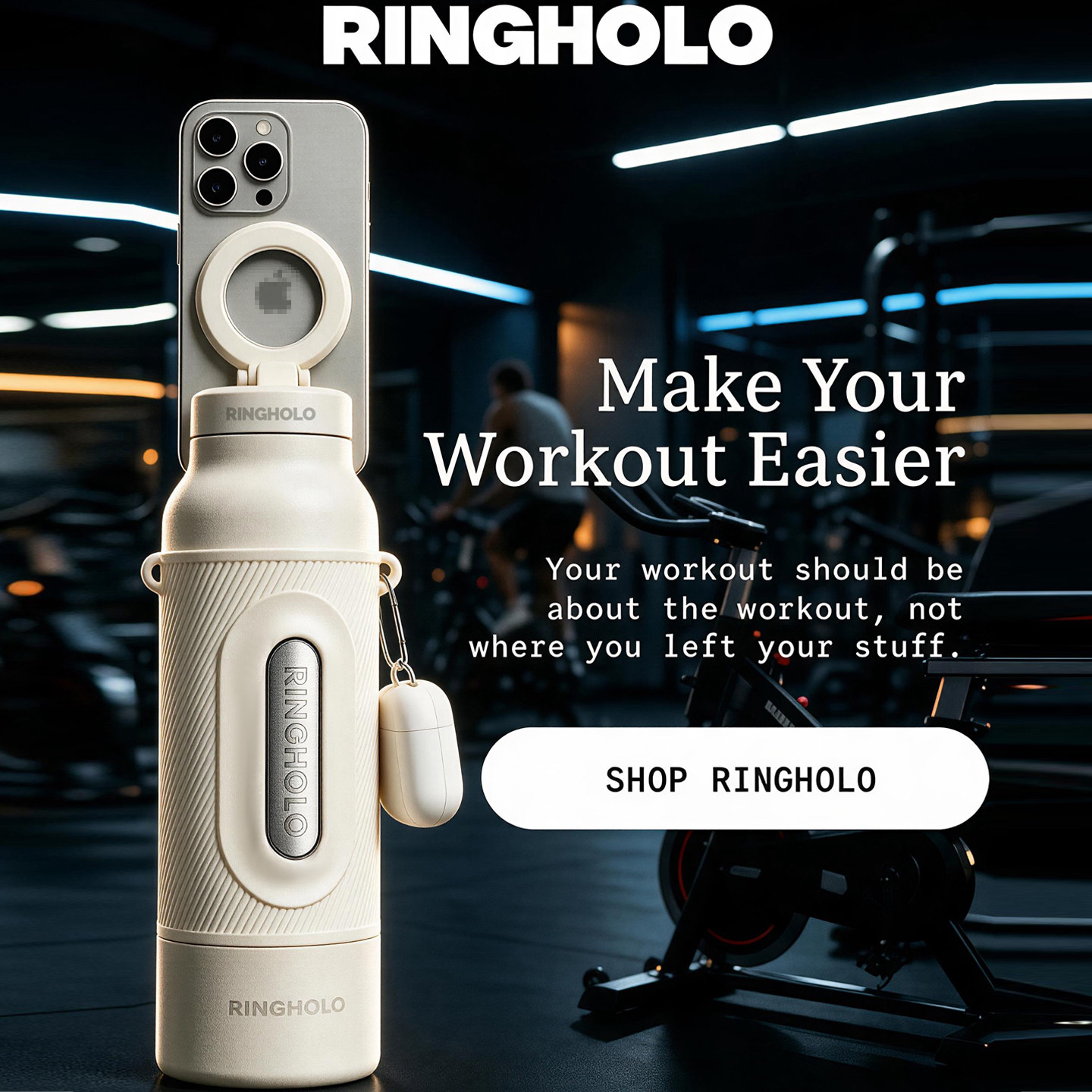 RINGHOLO磁吸环保温杯便携水杯手机支架大容量运动户外健身房保冷