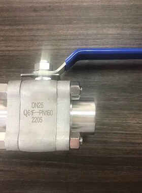 2205三片式承插焊高压球阀Q61F-PN160耐高温对焊焊接活接阀门8分