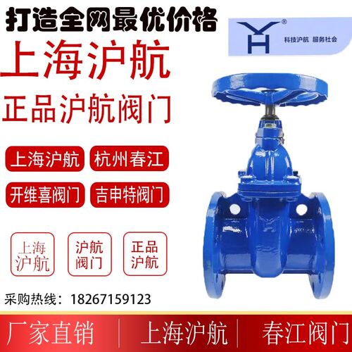 上海沪航正品沪航阀门法兰软密封暗杆闸阀Z45X消防自来水排污闸阀
