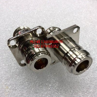 纯铜N-KKF双母头同轴连接器直通N型母头双通法兰盘延长驳接头精诚