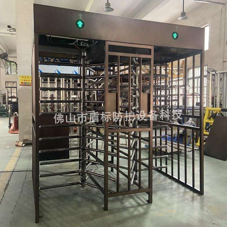 工地面部识别全高十字旋转门人行通道转闸门看守所不锈钢防尾随门