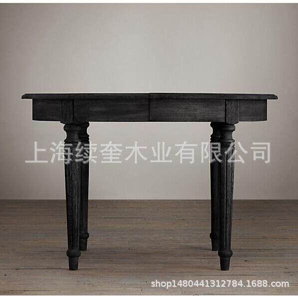 美式实木伸展餐桌椅组合设计师出口别墅跨境电商亚马逊供应商家具