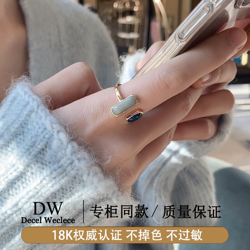 奥特莱斯专柜捡漏海外撤柜18K金法式复古风戒指女食指指环开口