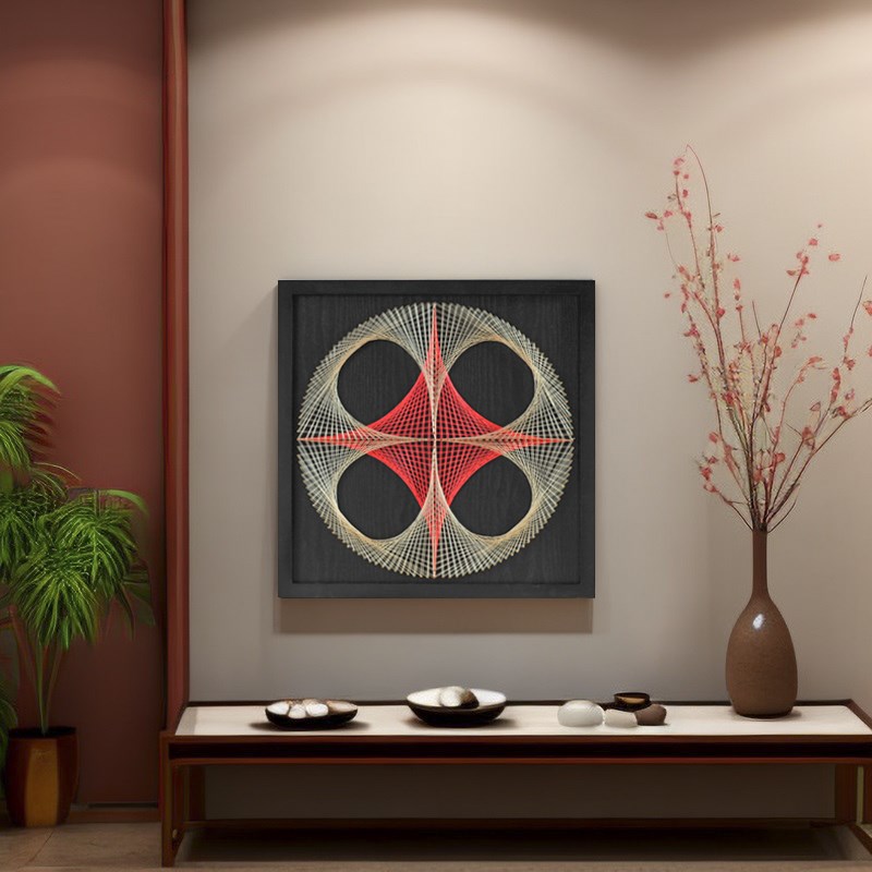 diy钉子绕线画 鸟巢 几何图形 材料包创意手工礼物团体活动装饰画图片