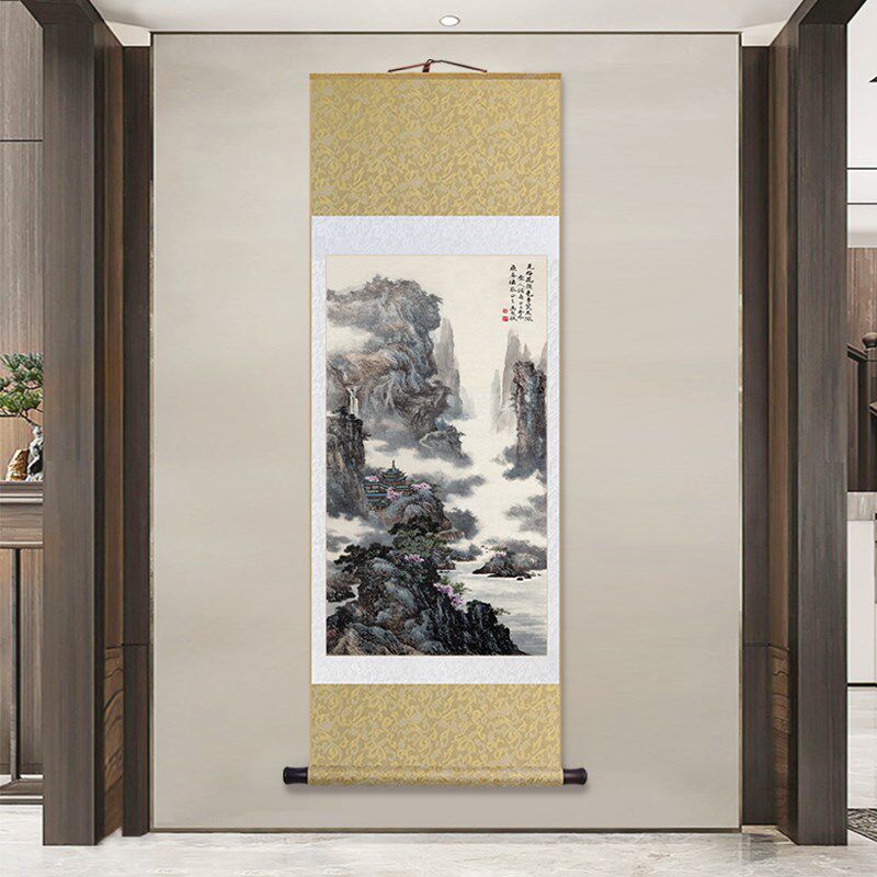 马起瓯春山图名家山水画新中式客厅装饰画卷轴挂画办公室书房壁画