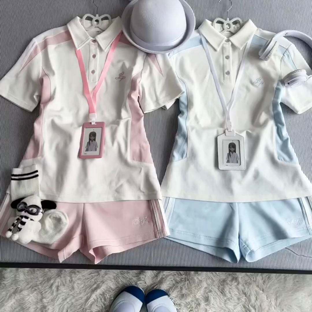 JK制服体操服短袖短裤POLO衫T恤上衣女夏季休闲运动服学院风套装