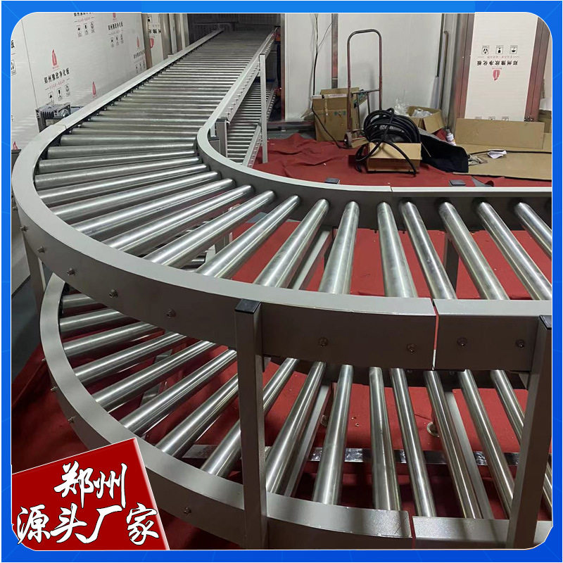自动化滚筒线流水线电子家具生产线无动力滚筒转弯运输线厂家