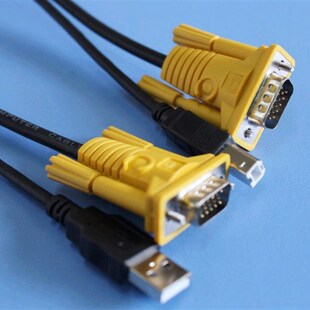 KVM切换器USB接口KVM双并线 USB打印线+VGA线 专用线 连接线1.5米